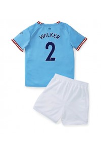 Manchester City Kyle Walker #2 Babytruitje Thuis tenue Kind 2022-23 Korte Mouw (+ Korte broeken)